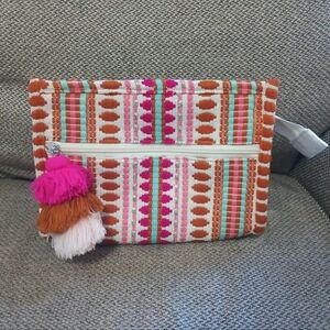 NWOT Jane Marie Kali Tassel Zipper Pouch/Makeup Bag